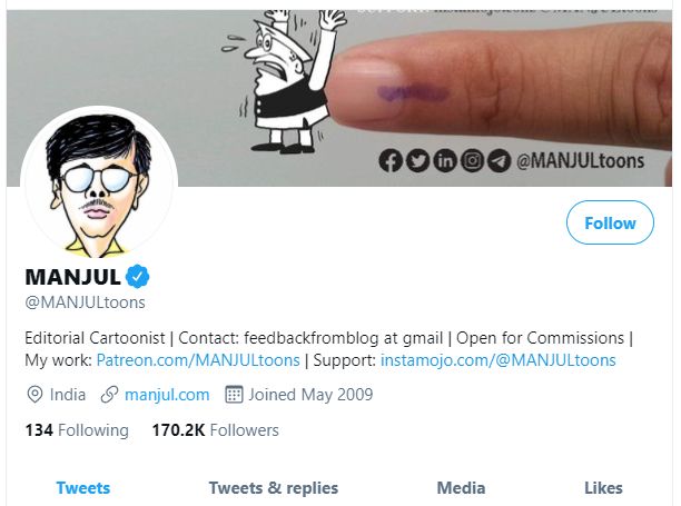 govt asks twitter india to take action against cartoonist manjul's @MANJULtoons2 - Satya Hindi