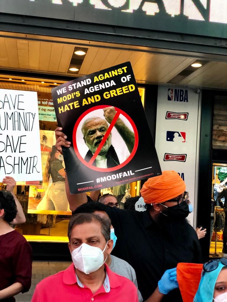 indian diaspora protests at new york times square for and against ram temple - Satya Hindi