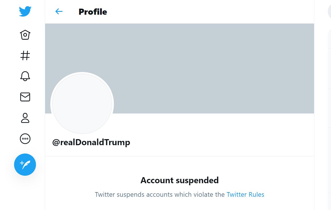 donald trump twitter account permanently suspended - Satya Hindi