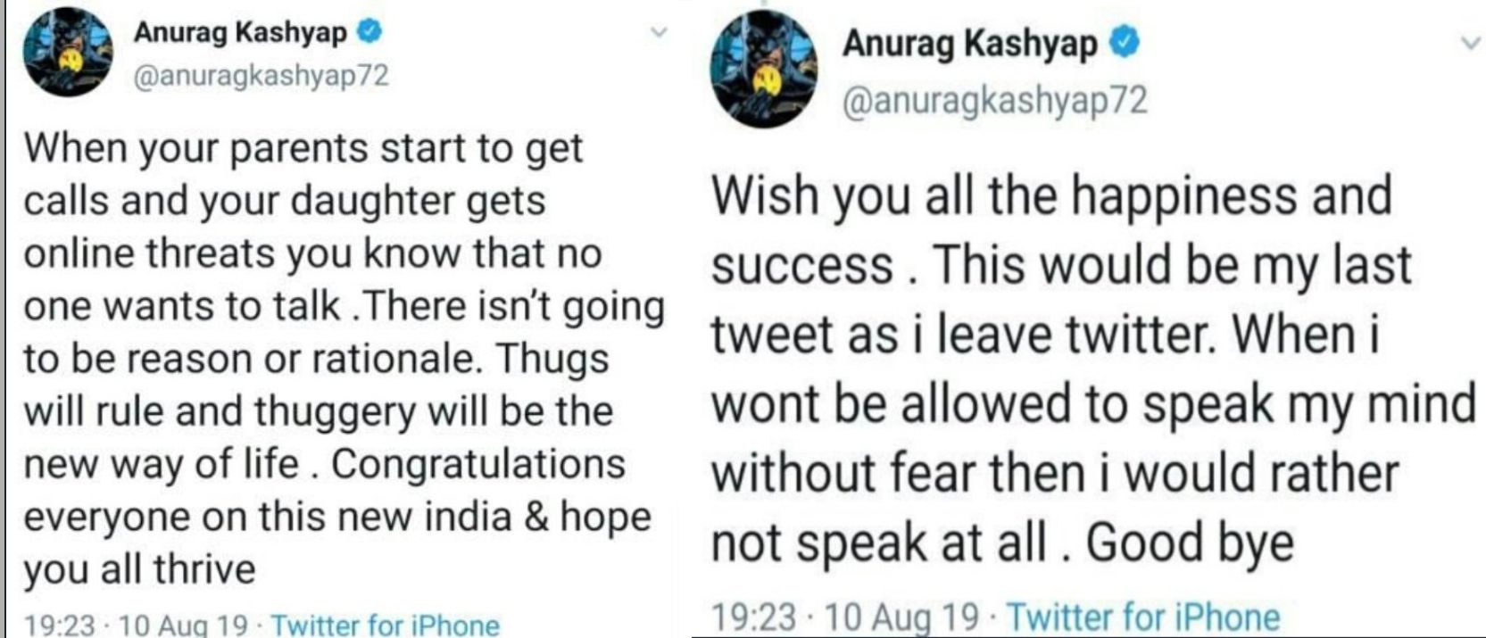anurag kashyap not allowed to speak twitter account deleted - Satya Hindi
