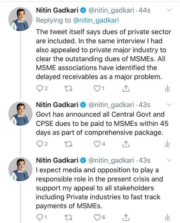 Being misquoted on comprehensive MSME revival package announced by Govt Gadkari said - Satya Hindi