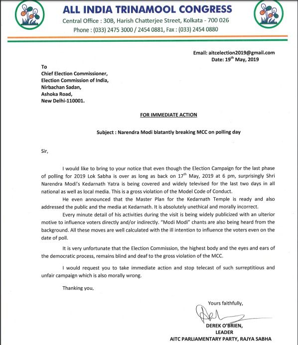 TMC complaints against Modi Kedarnath visit - Satya Hindi
