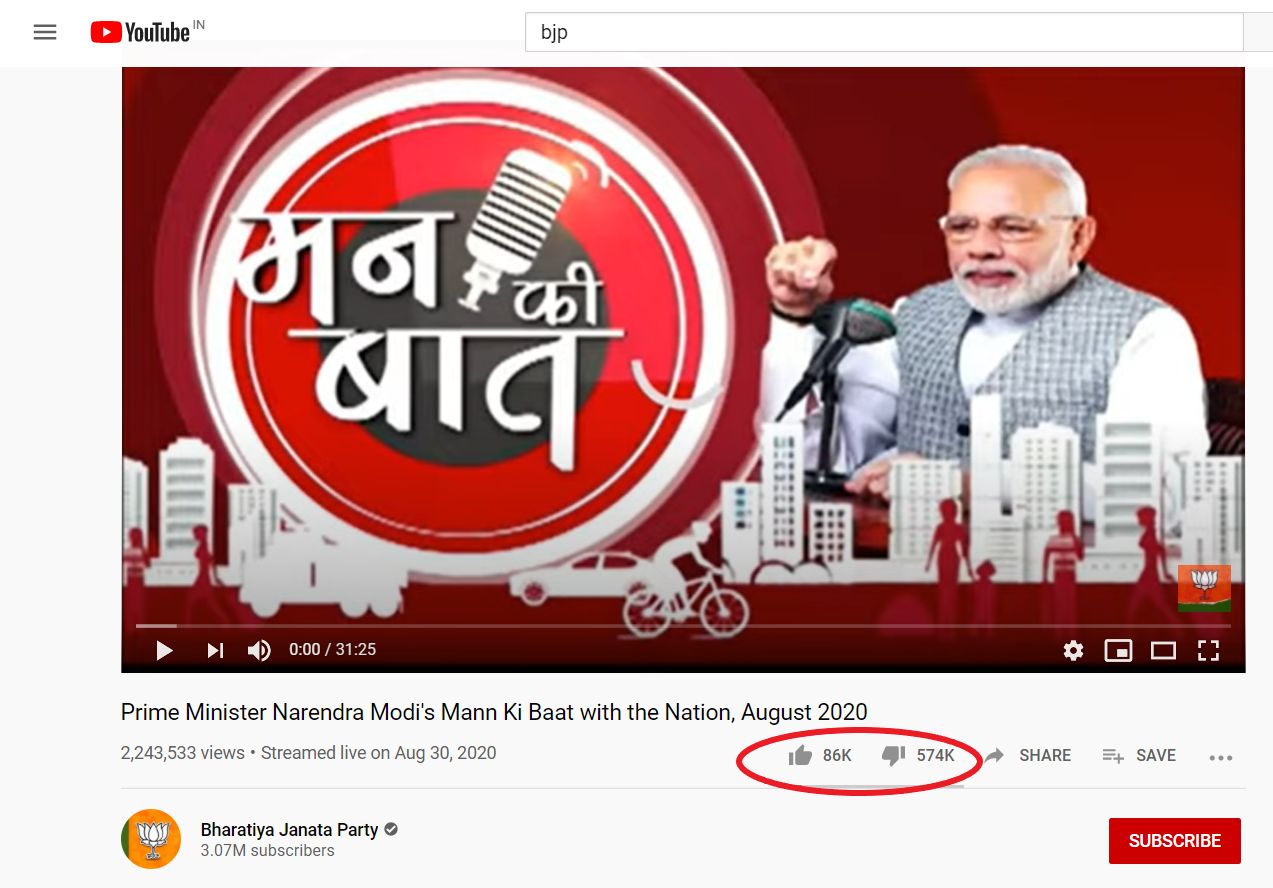 is mann ki baat dislike on youtube setback for pm modi - Satya Hindi